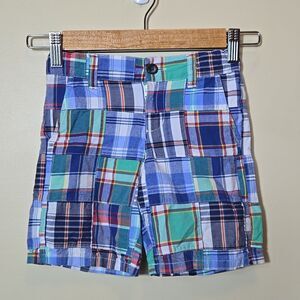 Janie and Jack Boys Madras Plaid Shorts Size 4 Preppy Heritage